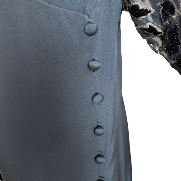 Vintage 60s Bergdorf Goodman Black & Gold Dress Classic Elegant Couture - Picture 8 of 14